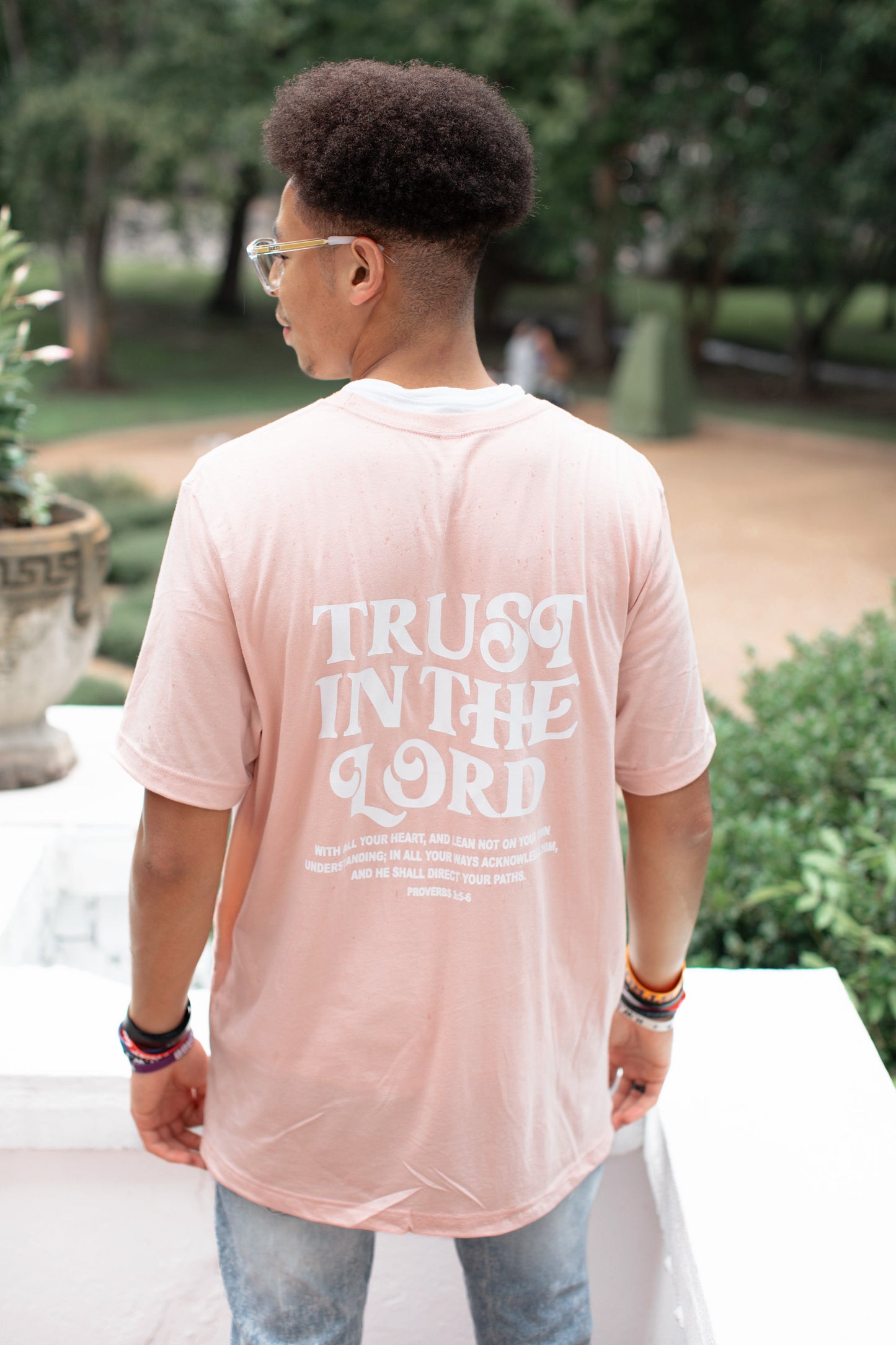 Trust in the Lord Peach Tee