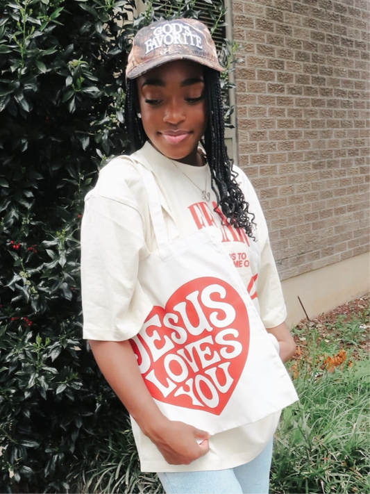Jesus Loves You Canvas Tote