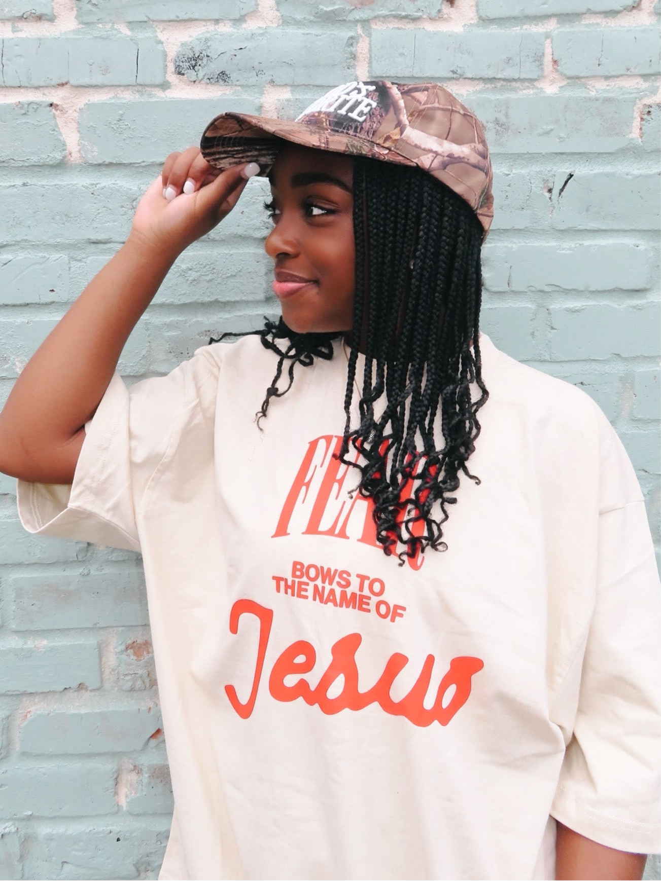 Fear Bows to the Name of Jesus Oversized Tee