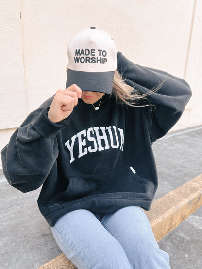 Black/Cream Embroidered Made to Worship Hat