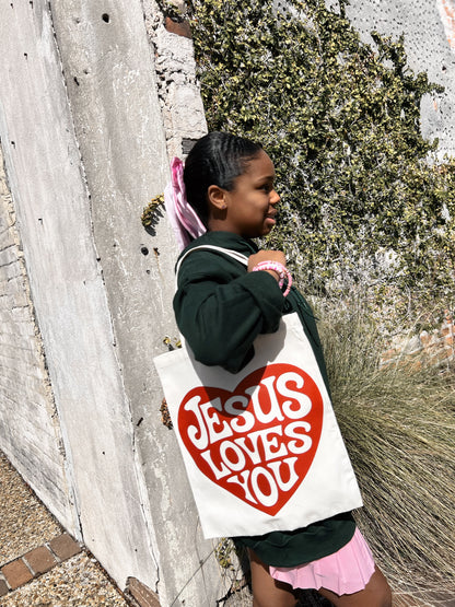 Jesus Loves You Canvas Tote