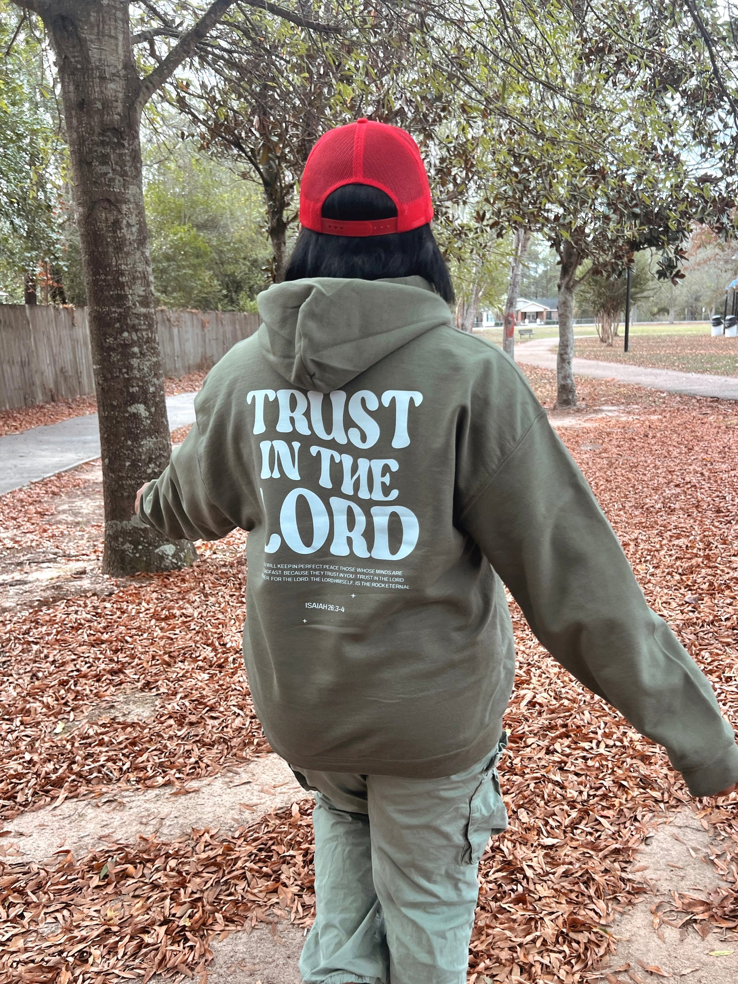 Trust in the Lord Hoodie Military Green