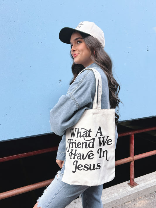 Friend In Jesus Canvas Tote